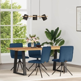 Virtuves Krēsli, 4 Gab., Zils Audums Vidaxl