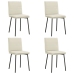 Virtuves Krēsli, 4 Gab., Krēmkrāsas Samts Vidaxl