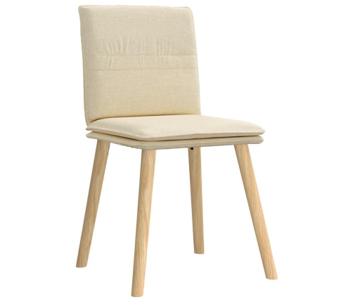 Virtuves Krēsli, 4 Gab., Krēmkrāsas Audums Vidaxl