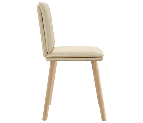 Virtuves Krēsli, 4 Gab., Krēmkrāsas Audums Vidaxl