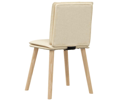 Virtuves Krēsli, 4 Gab., Krēmkrāsas Audums Vidaxl