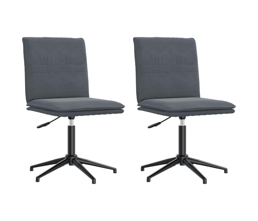 Virtuves Krēsli, 2 Gab., Tumši Pelēks Samts Vidaxl