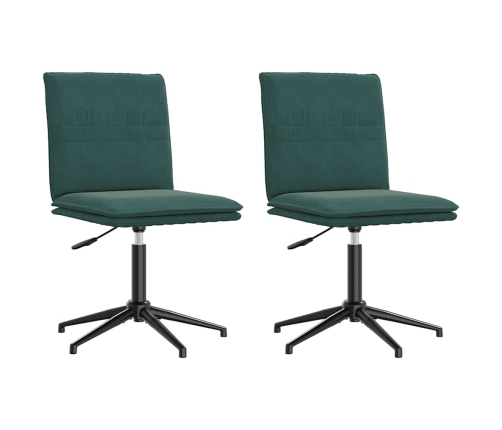 Virtuves Krēsli, 2 Gab., Tumši Zaļš Samts Vidaxl