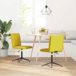 Virtuves Krēsli, 2 Gab., Dzeltens Samts Vidaxl