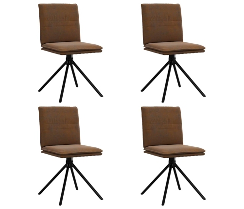 Virtuves Krēsli, 4 Gab., Brūna Mākslīgā Zamšāda Vidaxl