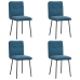Virtuves Krēsli, 4 Gab., Zils Samts Vidaxl