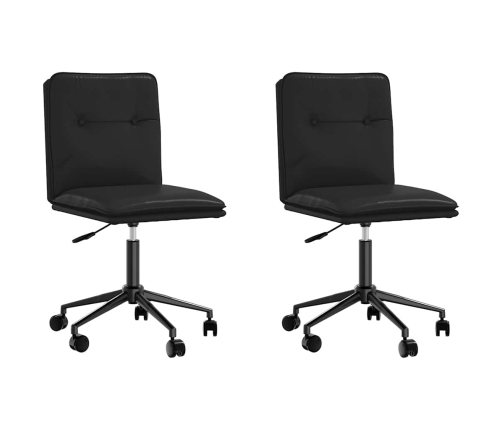 Virtuves Krēsli, 2 Gab., Melna Mākslīgā Āda Vidaxl