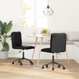 Virtuves Krēsli, 2 Gab., Melna Mākslīgā Āda Vidaxl