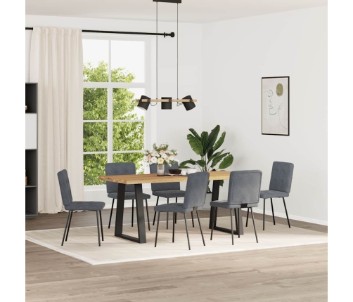 Virtuves Krēsli, 6 Gab., Tumši Pelēks Samts Vidaxl