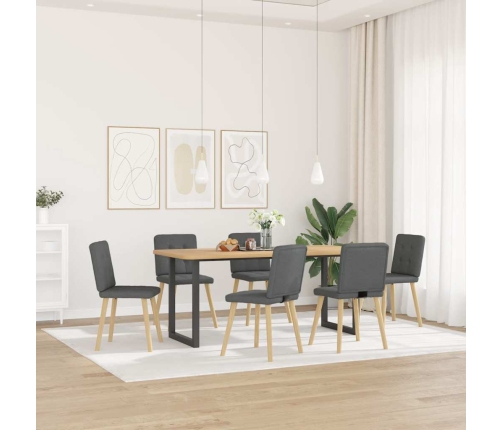 Virtuves Krēsli, 6 Gab., Tumši Pelēks Audums Vidaxl