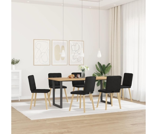 Virtuves Krēsli, 6 Gab., Melns Audums Vidaxl