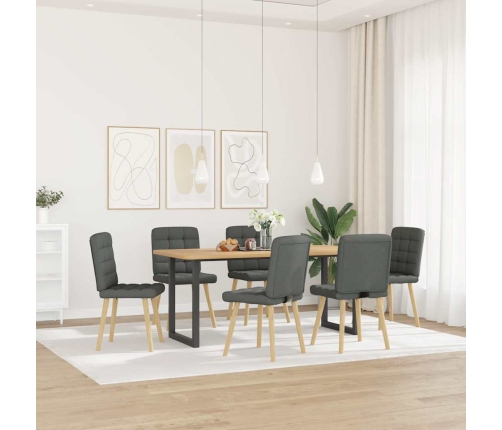 Virtuves Krēsli, 6 Gab., Tumši Pelēks Audums Vidaxl