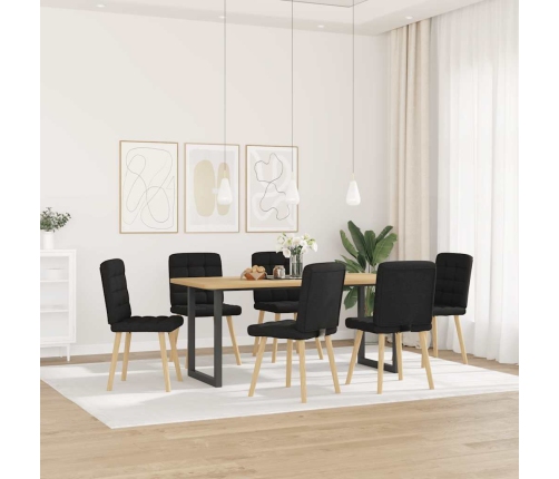 Virtuves Krēsli, 6 Gab., Melns Audums Vidaxl