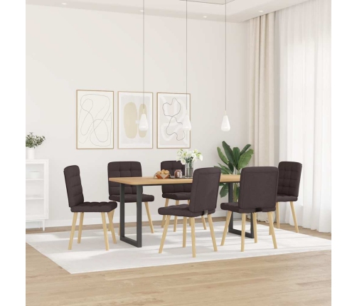 Virtuves Krēsli, 6 Gab., Tumši Brūns Audums Vidaxl