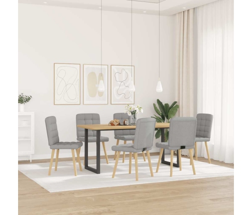 Virtuves Krēsli, 6 Gab., Mākonis Pelēks Audums Vidaxl