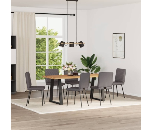 Virtuves Krēsli, 6 Gab., Pelēka Mākslīgā Āda Vidaxl