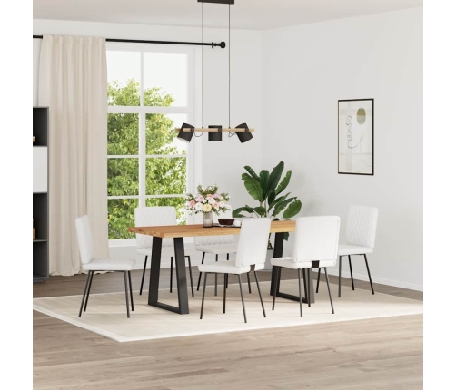 Virtuves Krēsli, 6 Gab., Balta Mākslīgā Āda Vidaxl