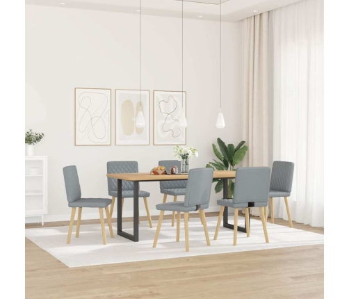 Virtuves Krēsli, 6 Gab., Gaiši Pelēks Audums Vidaxl