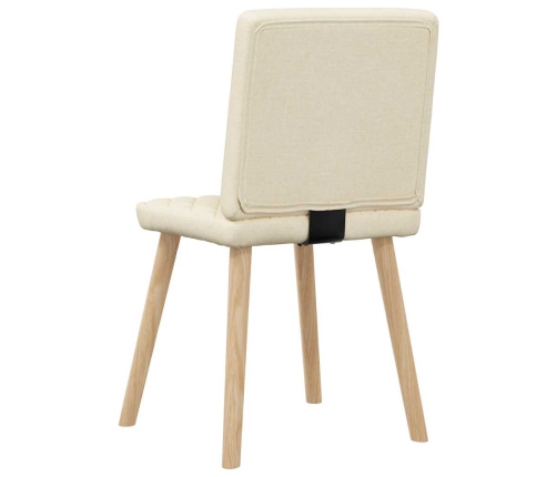 Virtuves Krēsli, 6 Gab., Krēmkrāsas Audums Vidaxl