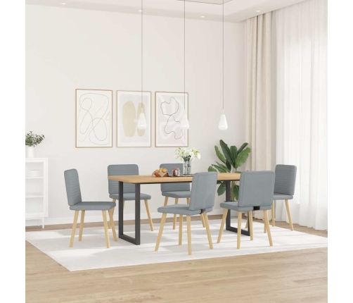 Virtuves Krēsli, 6 Gab., Gaiši Pelēks Audums Vidaxl