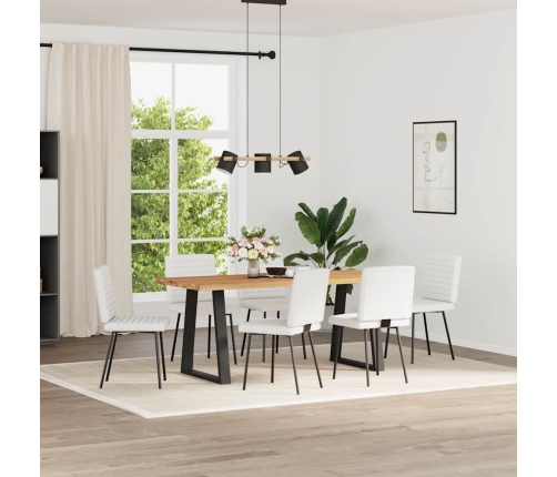 Virtuves Krēsli, 6 Gab., Balta Mākslīgā Āda Vidaxl