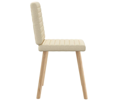 Virtuves Krēsli, 6 Gab., Krēmkrāsas Audums Vidaxl