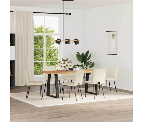 Virtuves Krēsli, 6 Gab., Krēmkrāsas Samts Vidaxl