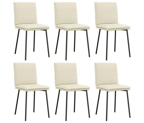 Virtuves Krēsli, 6 Gab., Krēmkrāsas Samts Vidaxl