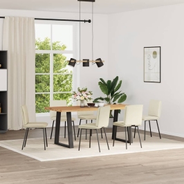 Virtuves Krēsli, 6 Gab., Krēmkrāsas Samts Vidaxl