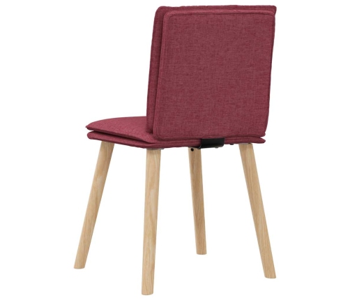 Virtuves Krēsli, 6 Gab., Vīnsarkans Audums Vidaxl