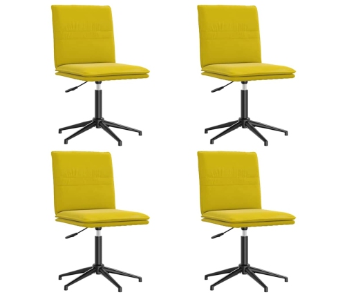 Virtuves Krēsli, 4 Gab., Dzeltens Samts Vidaxl