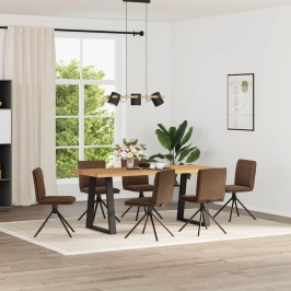 Virtuves Krēsli, 6 Gab., Brūna Mākslīgā Zamšāda Vidaxl