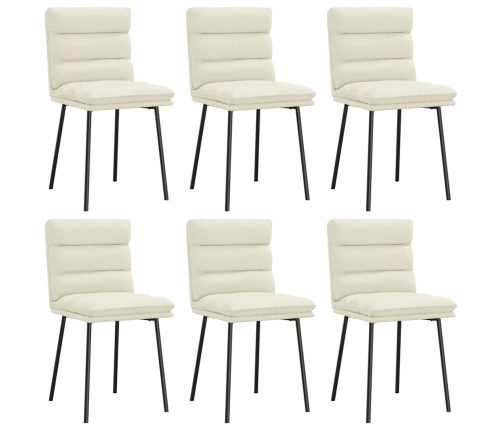 Virtuves Krēsli, 6 Gab., Krēmkrāsas Samts Vidaxl