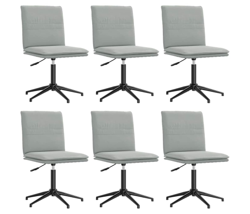 Virtuves Krēsli, 6 Gab., Gaiši Pelēks Samts Vidaxl