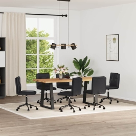 Virtuves Krēsli, 6 Gab., Melna Mākslīgā Āda Vidaxl