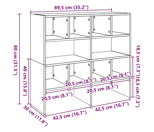 vidaXL apavu plaukti 2 gab sakraujami ozola krāsā 89,5x30x40 cm