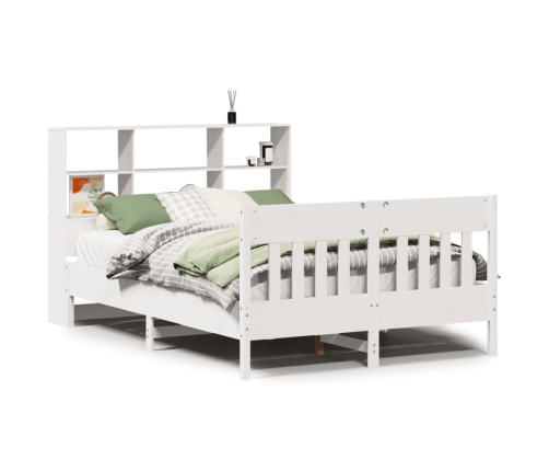 vidaXL gulta bez matrača, balta, 120x200 cm, priedes masīvkoks