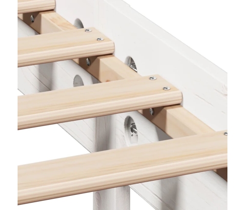 vidaXL gulta bez matrača, balta, 120x200 cm, priedes masīvkoks