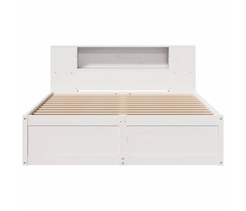 vidaXL gulta bez matrača, balts, 140x200 cm, priedes masīvkoks