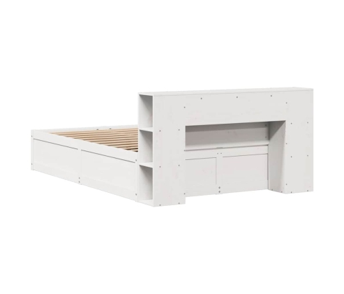 vidaXL gulta bez matrača, balts, 140x200 cm, priedes masīvkoks