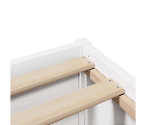 vidaXL gulta bez matrača, balts, 140x200 cm, priedes masīvkoks