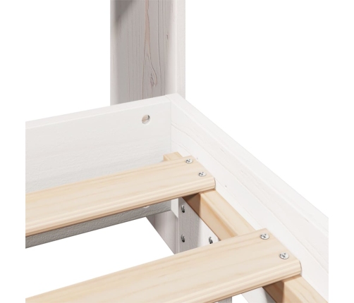 vidaXL gulta bez matrača, balts, 120x190 cm, priedes masīvkoks