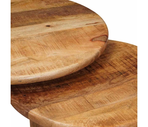 Viens Zem Otra Novietojami Galdi 2 Pcs Brūna Cieta Mango Koksne Vidaxl