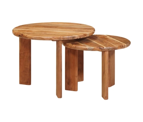 Viens Zem Otra Novietojami Galdi 2 Pcs Cietā Akācijas Koks Vidaxl