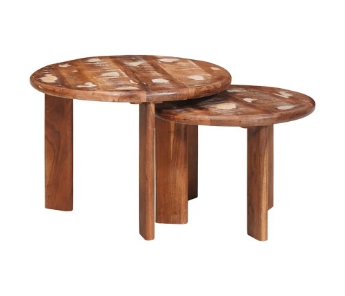 Viens Zem Otra Novietojami Galdi 2 Pcs Ciets Atjaunots Koks Vidaxl