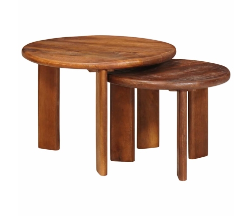 Viens Zem Otra Novietojami Galdi 2 Pcs Cieta Mango Koksne Vidaxl