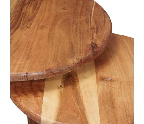 Viens Zem Otra Novietojami Galdi 3 Pcs Cietā Akācijas Koks Vidaxl