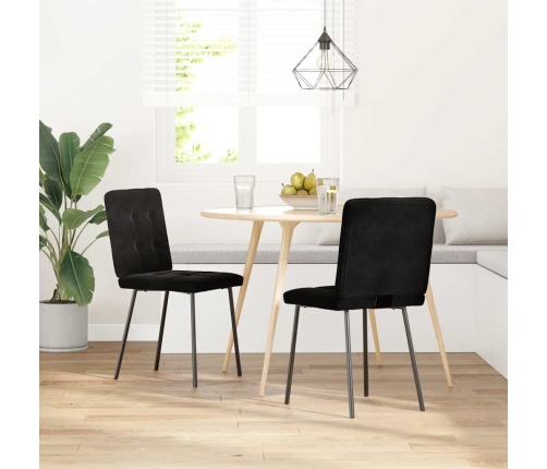 Virtuves Krēsli, 2 Gab., Melns Samts Vidaxl