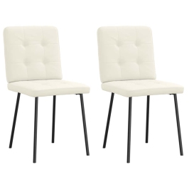 Virtuves Krēsli, 2 Gab., Krēmkrāsas Samts Vidaxl