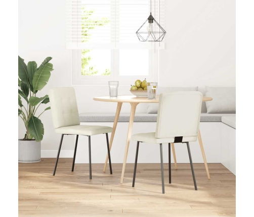 Virtuves Krēsli, 2 Gab., Krēmkrāsas Samts Vidaxl